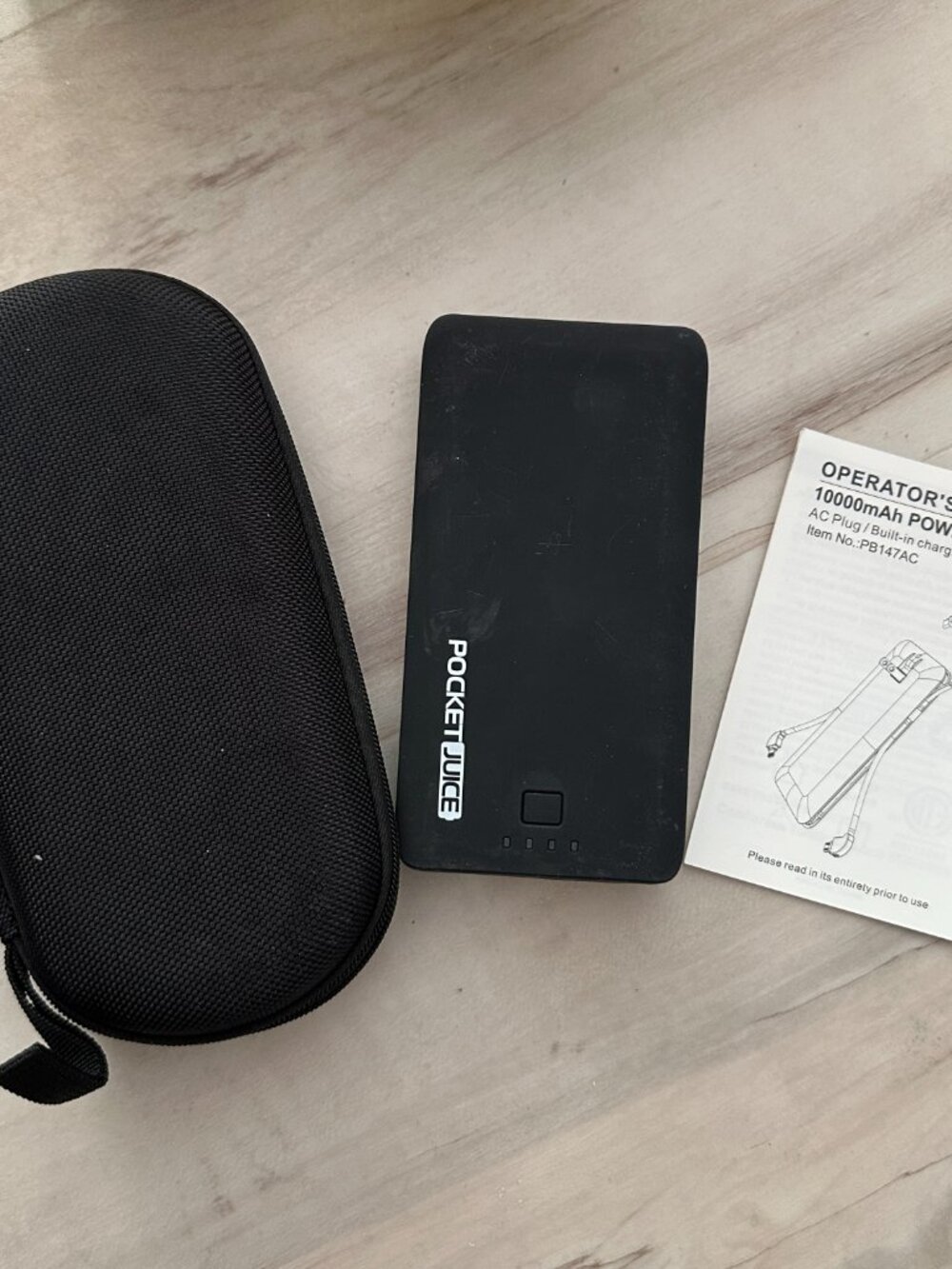 Pocket Juice Endurance AC 12000mAh Portable Power Bank Charger Black